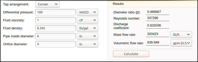 Orifice Flow Calculator